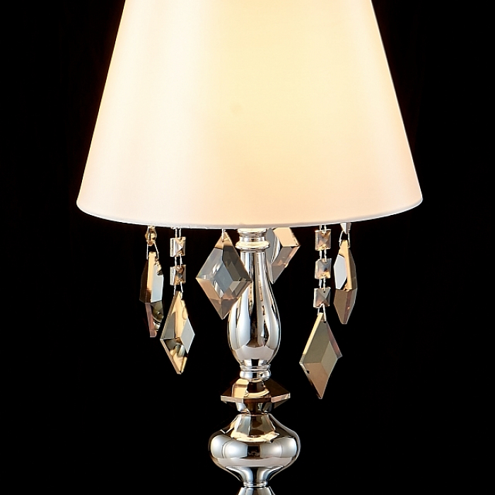 Настольная лампа интерьерная Crystal Lux MERCEDES LG1 CHROME/SMOKE
