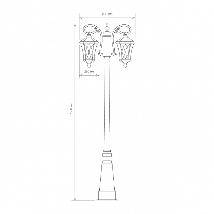 Уличный светильник на столбе Elektrostandard GLXT-1450F/2