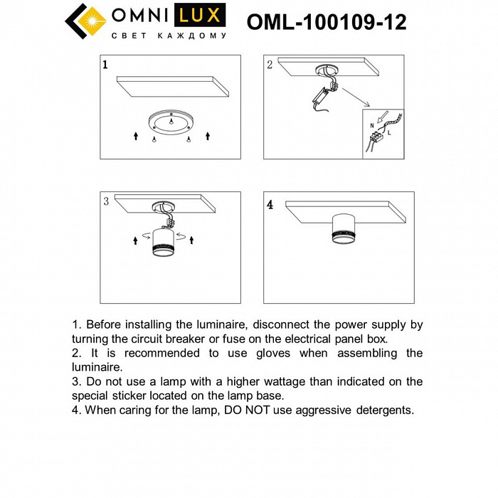 Светильник накладной Omnilux OML-100109-12